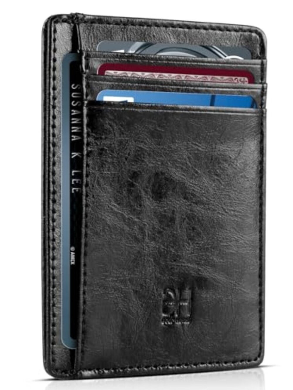 Slim RFID Blocking Card Holder Minimalist Leather Front Pocket‎ Wallet for Women
